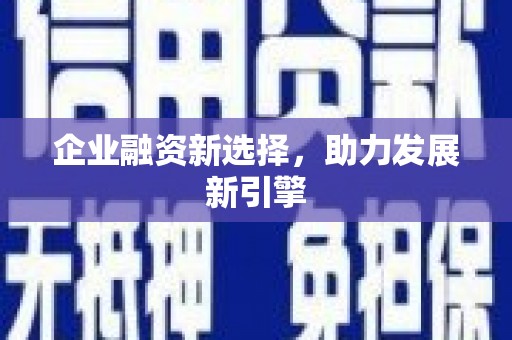 北竿企业融资新选择，助力发展新引擎